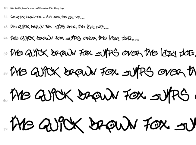 crAzy-WRiterZ font waterfall